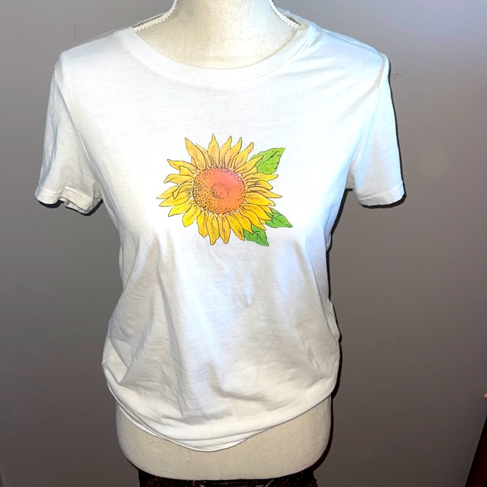 Sunflower White Tee